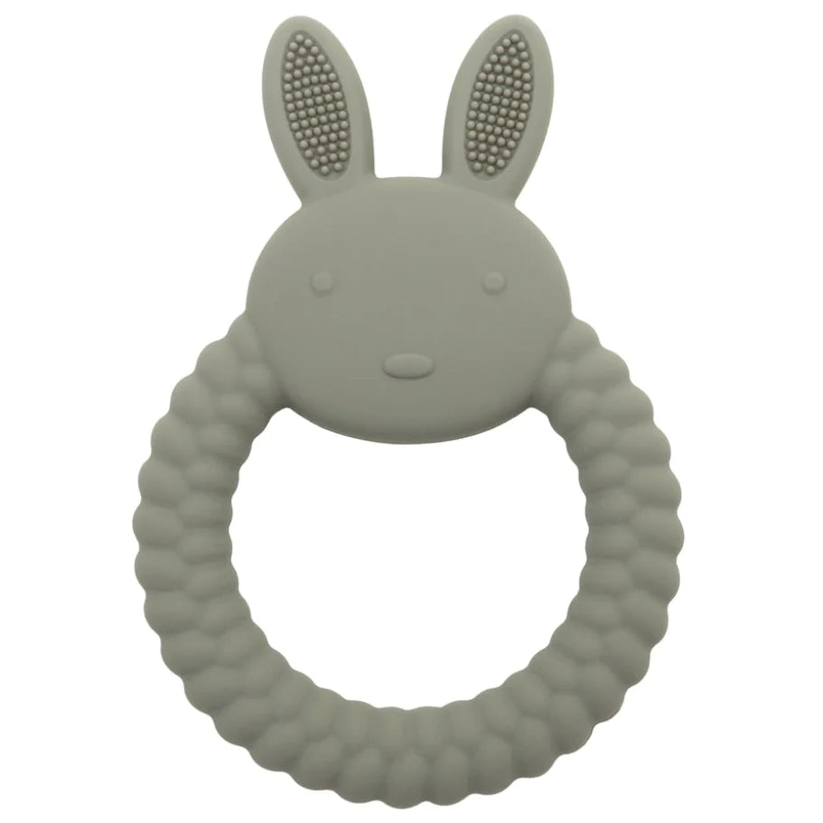 Silicone Bunny Teether - Olive Green