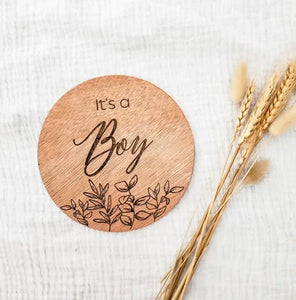“It’s A Boy” Timber Birth Announcement