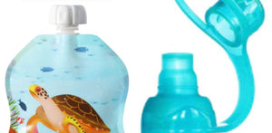 Turtle Reusable Food Pouch with Topper