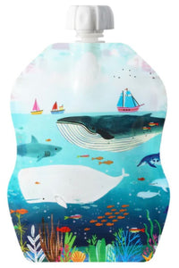 Whale Reusable Food Pouch with Topper