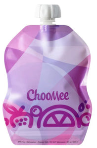 Purple Tropical Reusable Food Pouch with Topper