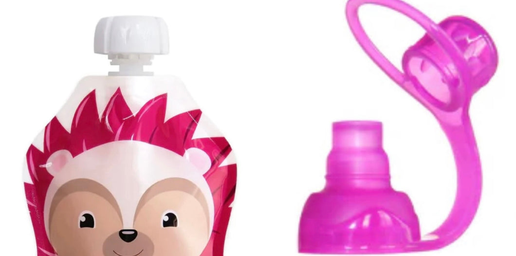 Choomee Snack'n Hedgehog Reusable Food Pouch with Topper