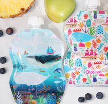 Load image into Gallery viewer, Choomee Snack’n Sealife 6pc Reuseable Food Pouch