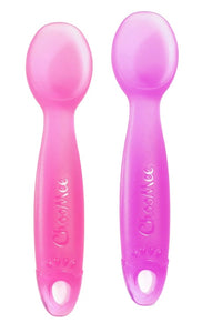 Choomee Silicone Baby Spoon 2pc Light Pink/Dark Pink
