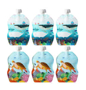 Choomee Snack’n Sealife 6pc Reuseable Food Pouch