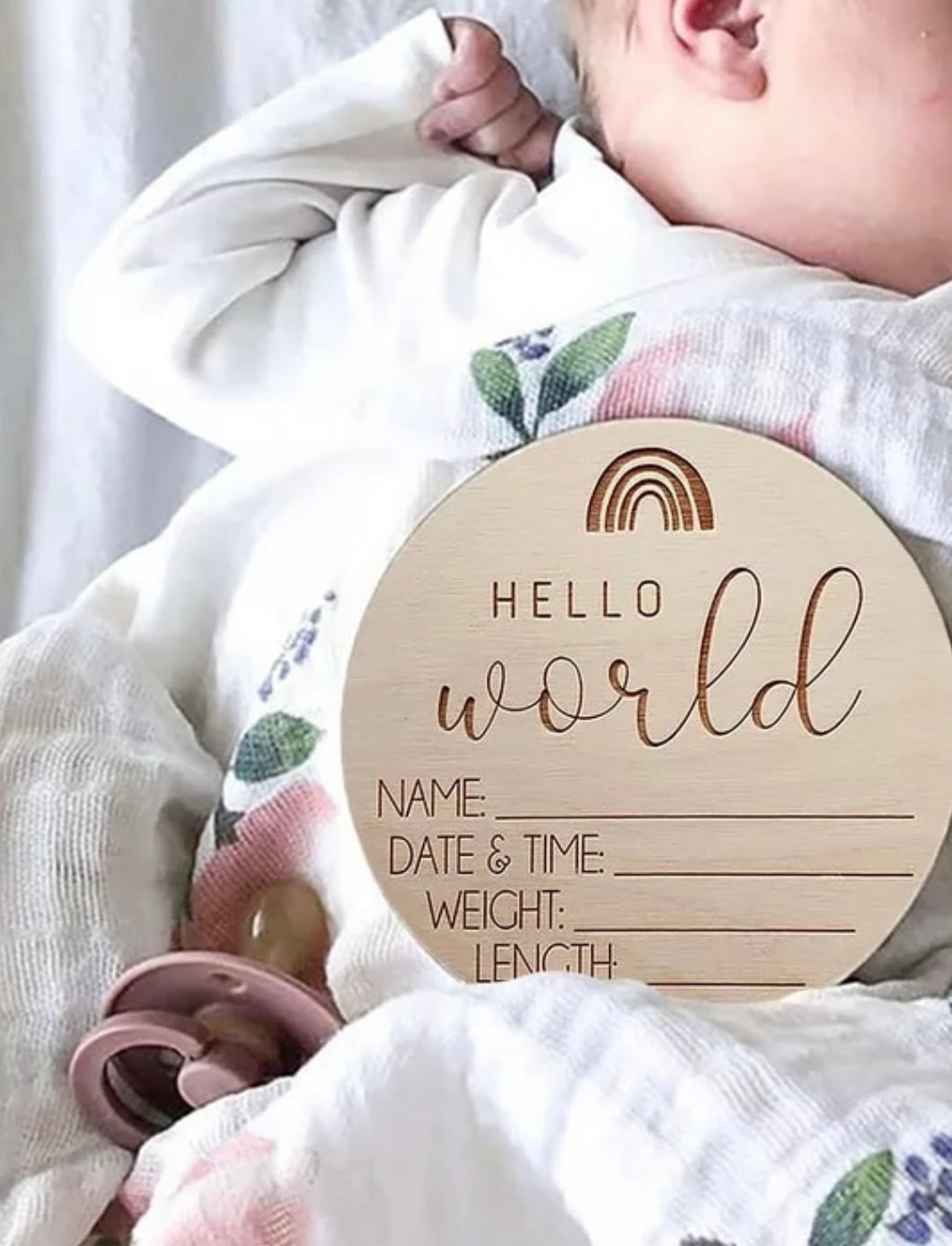 Timber Birth Announcement Disc